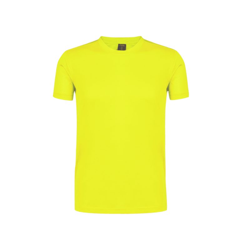 Camiseta Adulto Tecnic Rox Makito - Amarillo Fluor