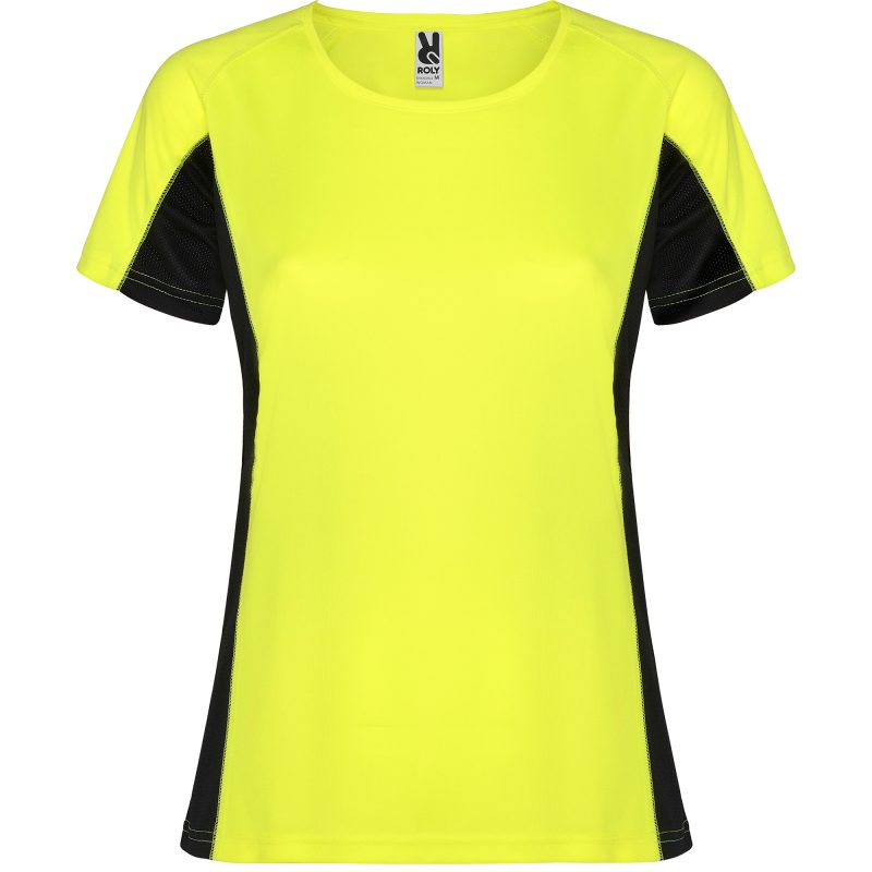 Camiseta Shanghai Woman Roly - Amarillo Fluor/ Negro