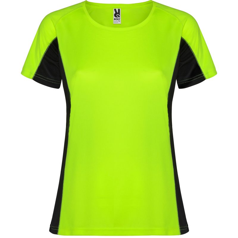 Camiseta Shanghai Woman Roly - Verde Fluor/Negro