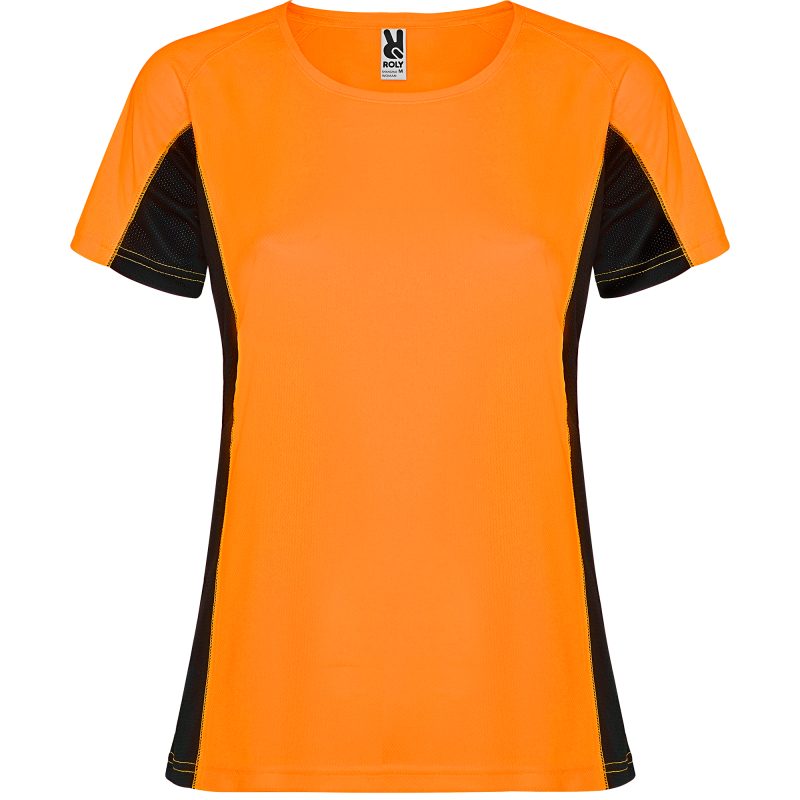Camiseta Shanghai Woman Roly - Naranja Fluor/Negro