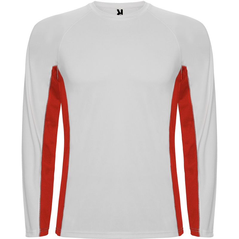 Camiseta Shanghai L/S Roly - Blanco/Rojo