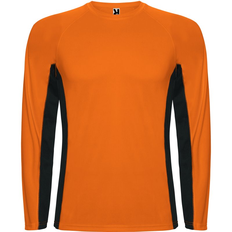 Camiseta Shanghai L/S Roly - Naranja Fluor/Negro