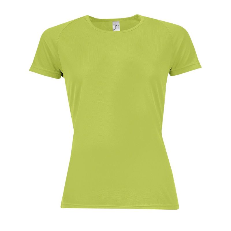 Camiseta De Mujer Mangas Raglán Sporty Women Sols - Verde Manzana - Sols