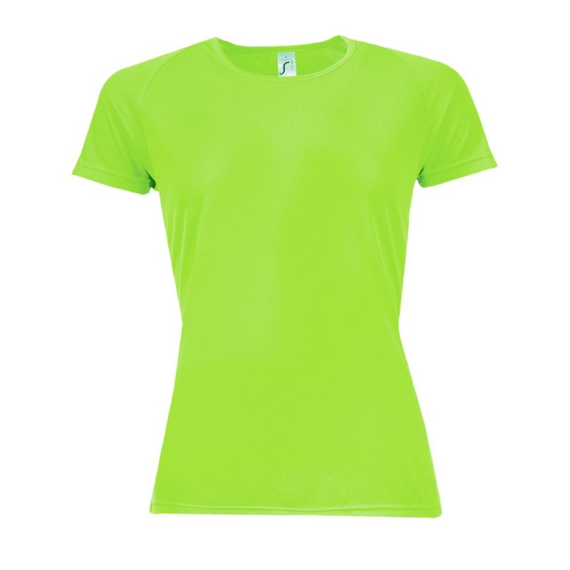 Camiseta De Mujer Mangas Raglán Sporty Women Sols - Verde Neón - Sols