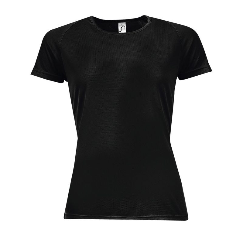 Camiseta De Mujer Mangas Raglán Sporty Women Sols - Negro - Sols