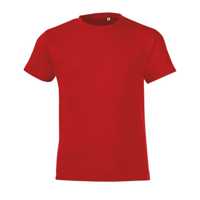 Camiseta Niños Cuello Redondo Regent Fit Kids Sols - Rojo - Sols