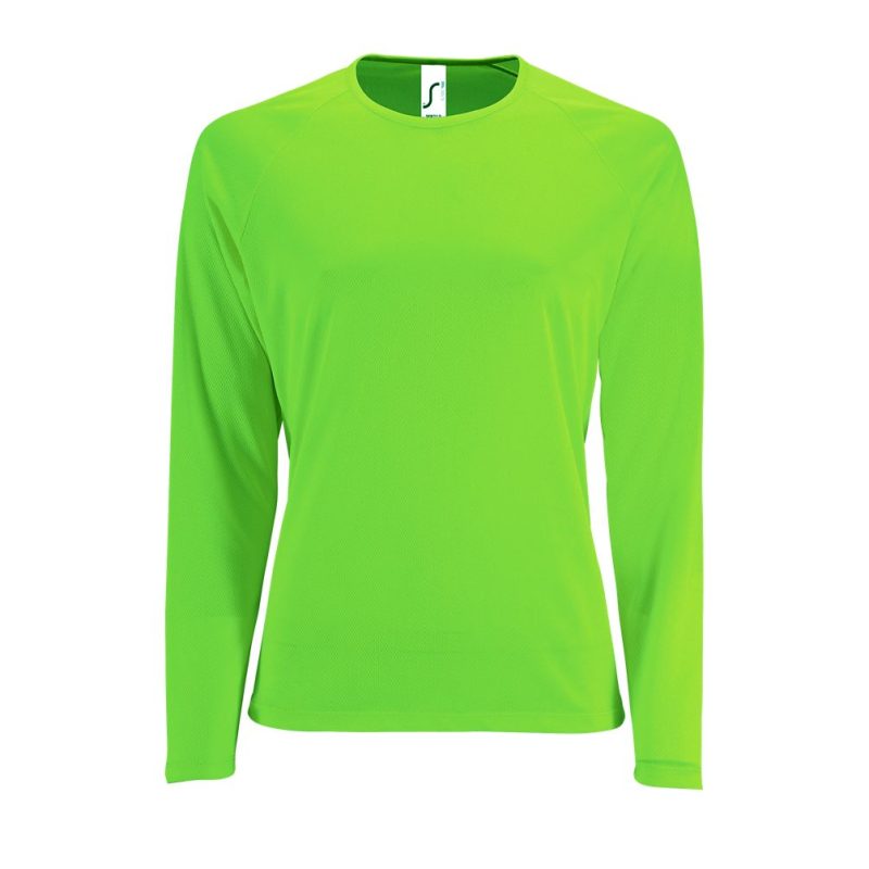 Camiseta De Deporte De Manga Larga De Mujer Sporty Lsl Women Sols - Verde Neón - Sols
