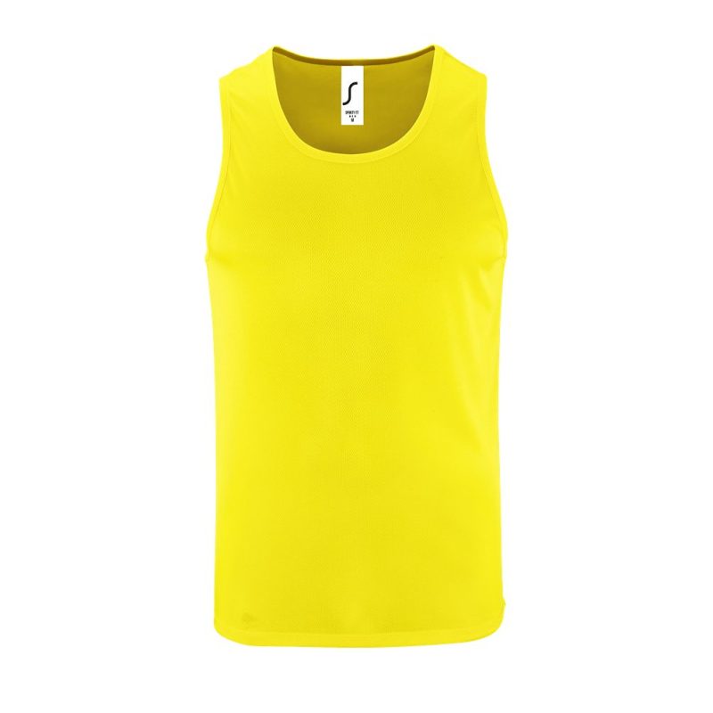 Camiseta De Tirantes De Deporte De Hombre Sporty Tt Men Sols - Amarillo Neon - Sols