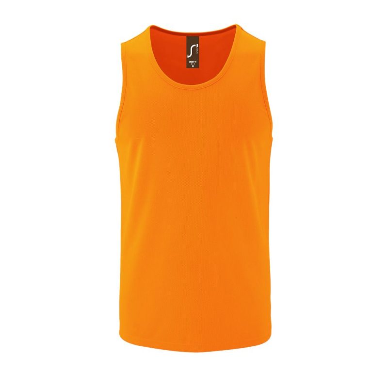 Camiseta De Tirantes De Deporte De Hombre Sporty Tt Men Sols - Naranja Fluor - Sols