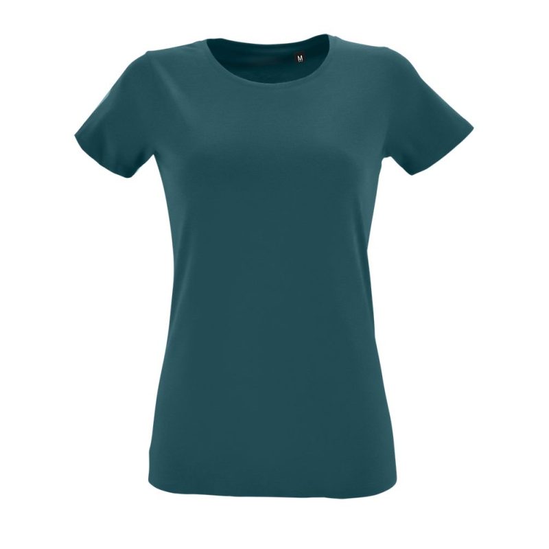 Camiseta Ajustada De Mujer Con Cuello Redondo Regent Fit Women Sols - Azul Duck - Sols