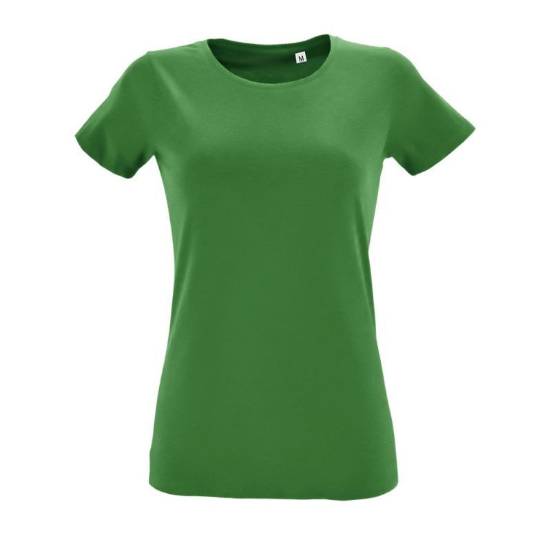 Camiseta Ajustada De Mujer Con Cuello Redondo Regent Fit Women Sols - Verde Pradera - Sols
