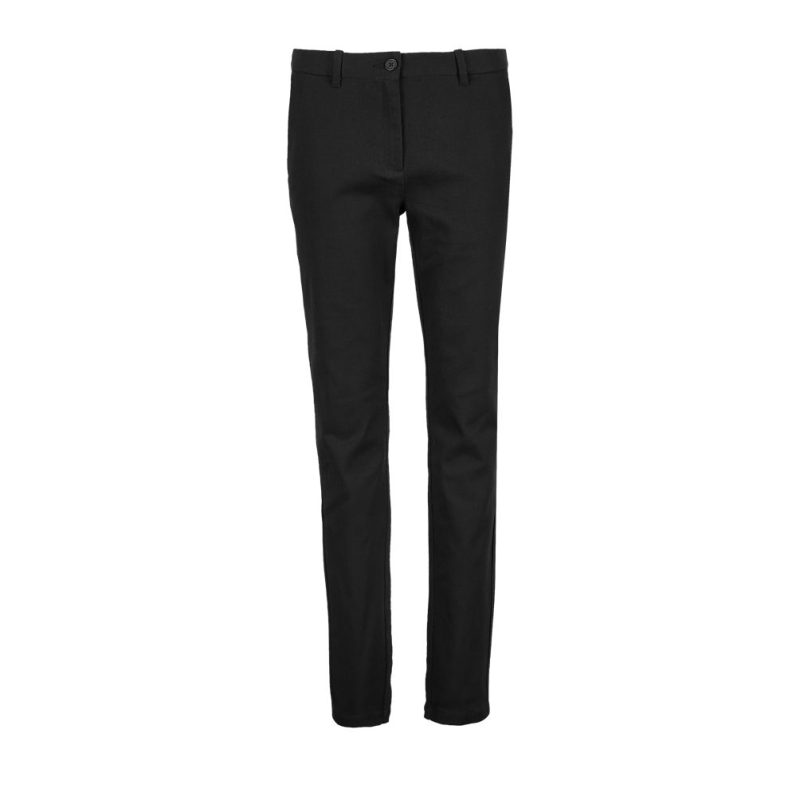 Pantaloes Chinos Para Mujer Con Cintura Elástica Neoblu Gustave Women Sols - Negro Profundo - Sols