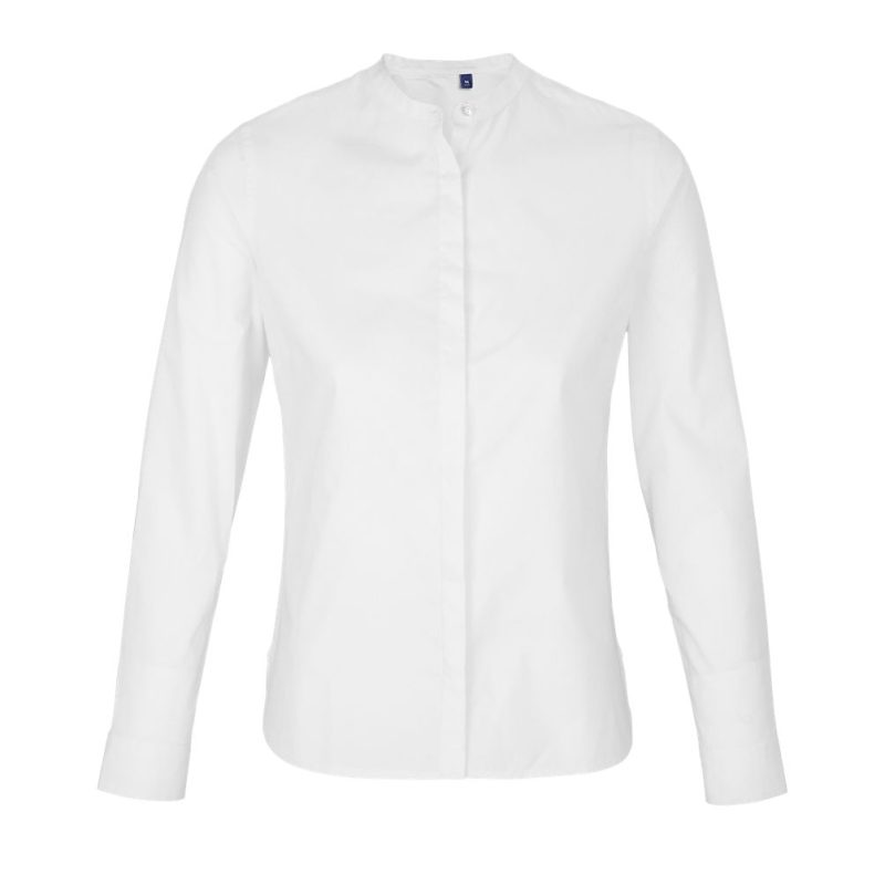 Camisa De Mujer Con Cuello Mandarin Neoblu Bart Women Sols - Blanco Óptimo - Sols