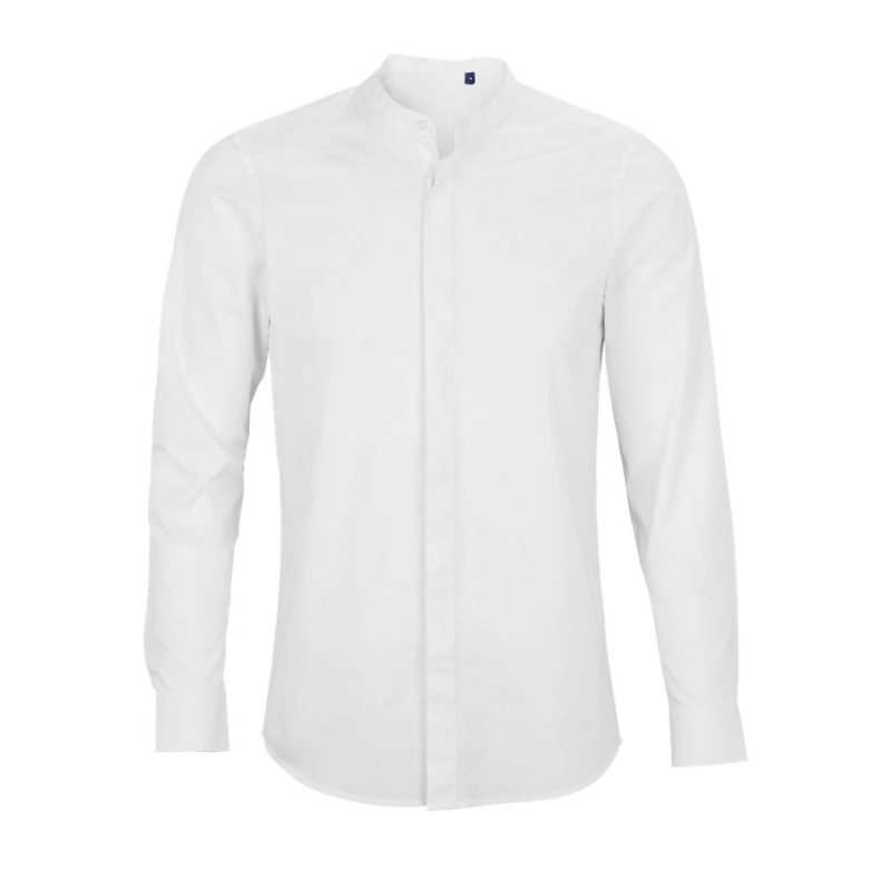 Camisa De Hombre Con Cuello Mandarin Neoblu Bart Men Sols - Blanco Óptimo - Sols