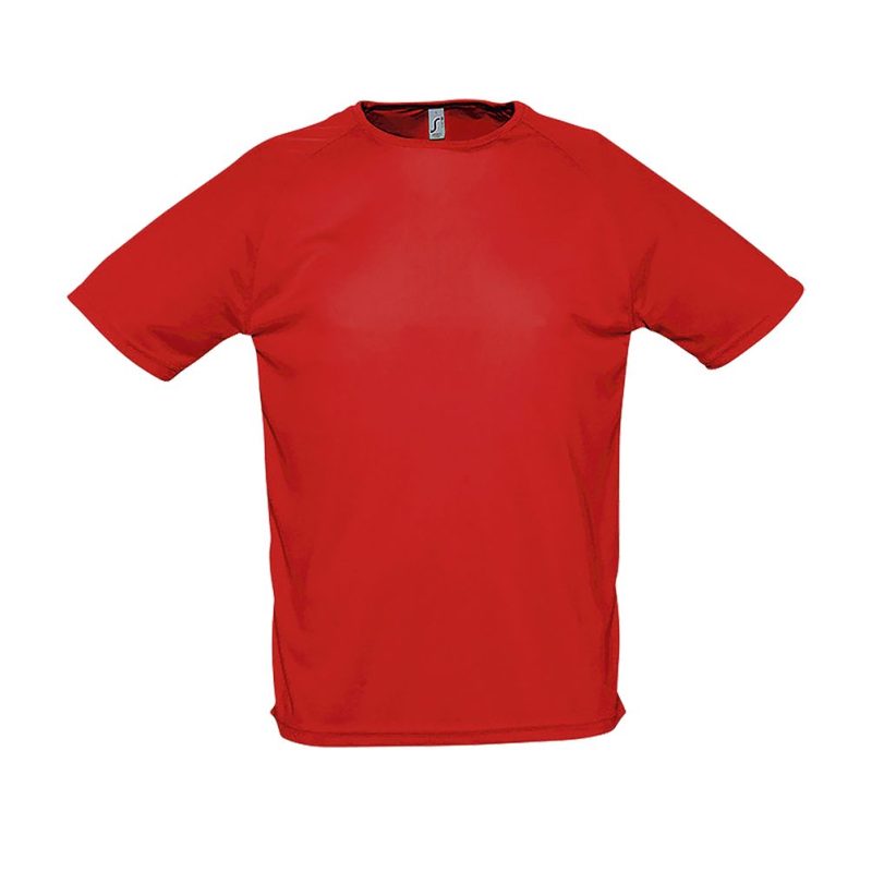 Camiseta Hombre Manga Raglán Sporty Sols - Rojo - Sols