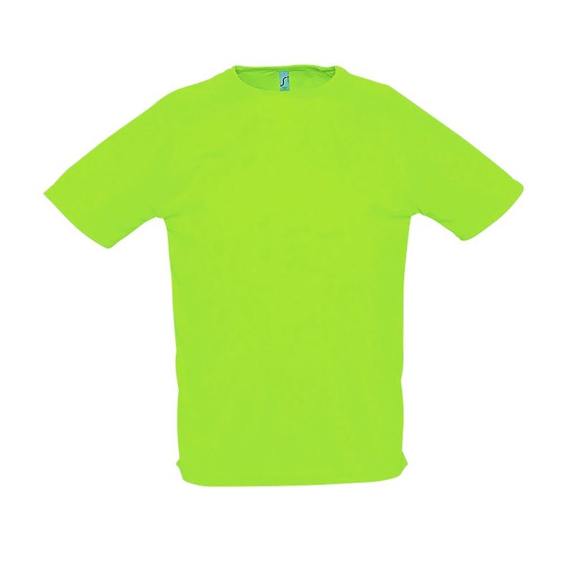 Camiseta Hombre Manga Raglán Sporty Sols - Verde Neón - Sols