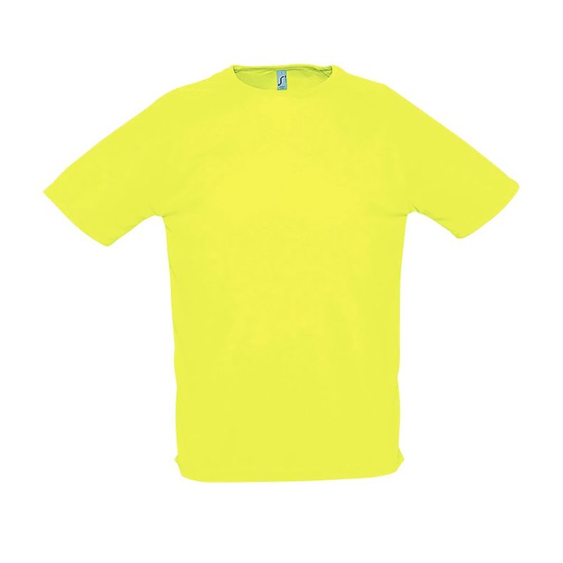 Camiseta Hombre Manga Raglán Sporty Sols - Amarillo Neon - Sols