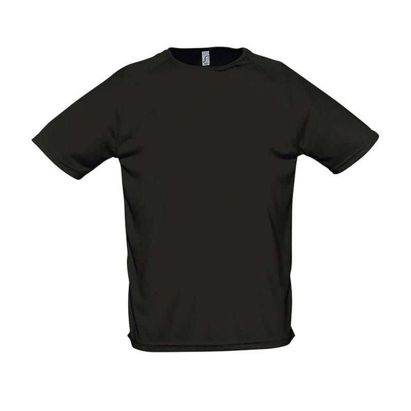 Camiseta Hombre Manga Raglán Sporty Sols - Negro - Sols