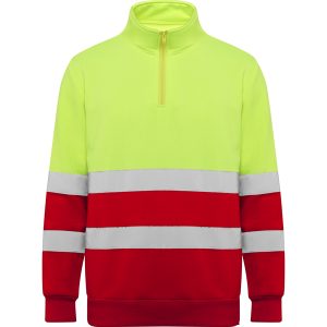 Sudadera Spica Roly - Rojo laboral/amarillo flúor