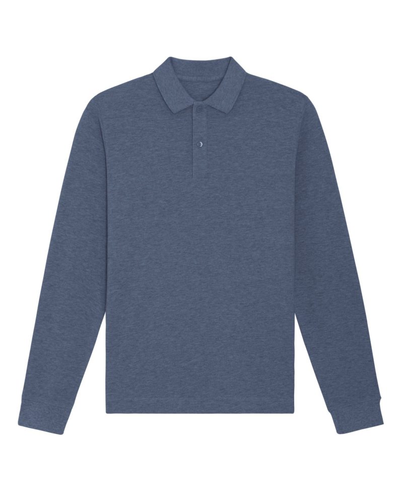 Polo Prepster Long Sleeve Stanley Stella - Dark Heather Blue