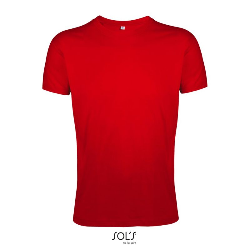 Camiseta Ajustada Hombre Cuello Redondo Regent Fit Sols - Rojo - Sols