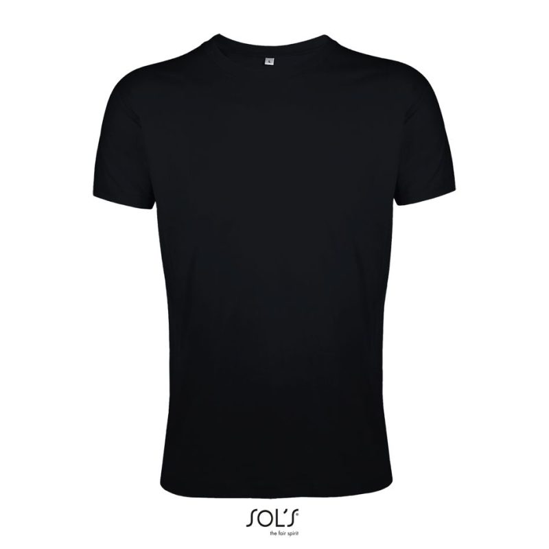Camiseta Ajustada Hombre Cuello Redondo Regent Fit Sols - Negro Profundo - Sols