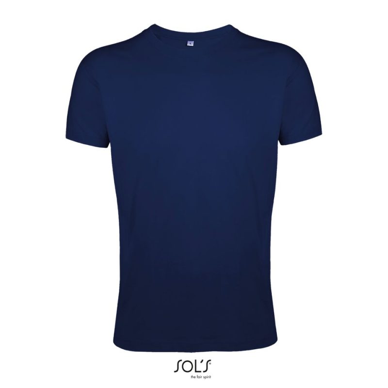 Camiseta Ajustada Hombre Cuello Redondo Regent Fit Sols - French Marino - Sols