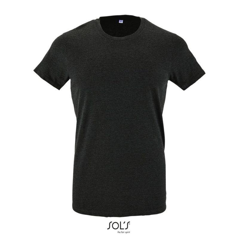 Camiseta Ajustada Hombre Cuello Redondo Regent Fit Sols - Antracita Mezcla - Sols