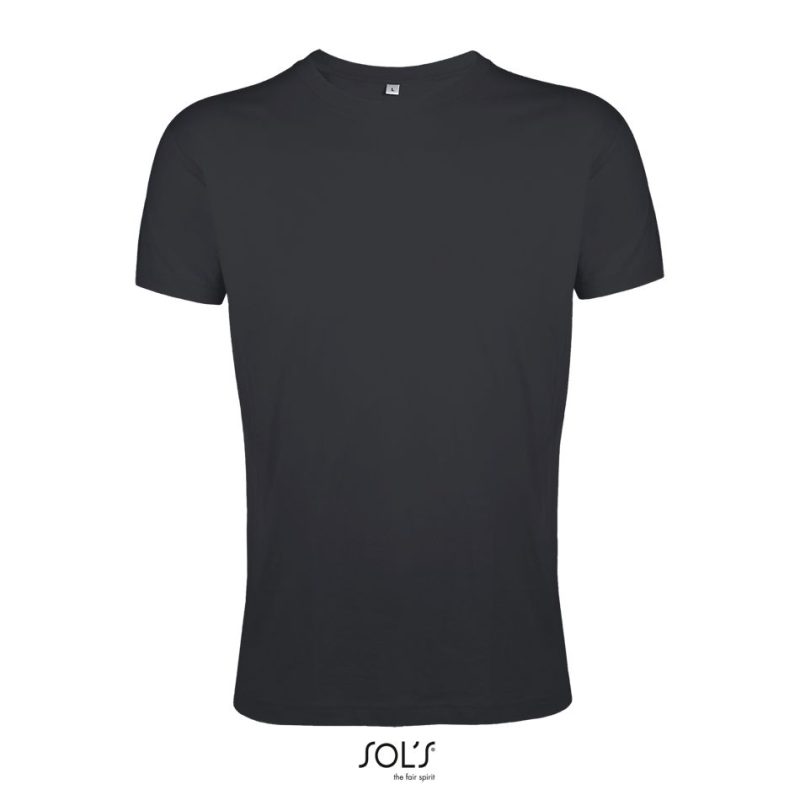 Camiseta Ajustada Hombre Cuello Redondo Regent Fit Sols - Gris Oscuro - Sols