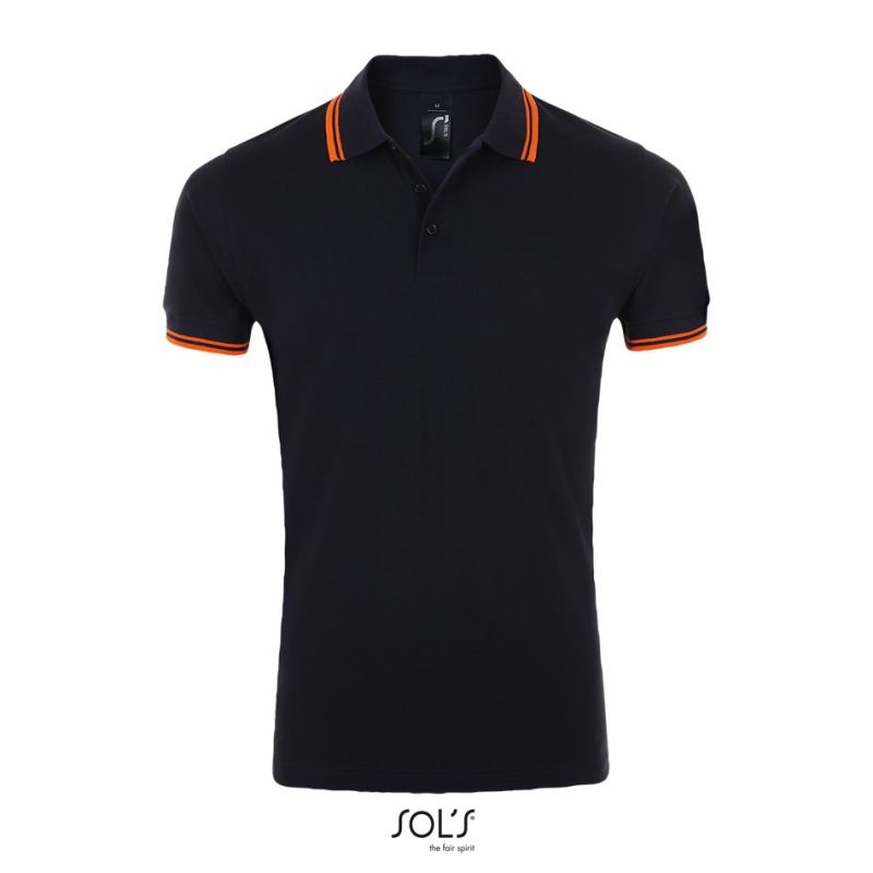 Polo Para Hombre Pasadena Men Sols - French Marino Naranja Fluor - Sols