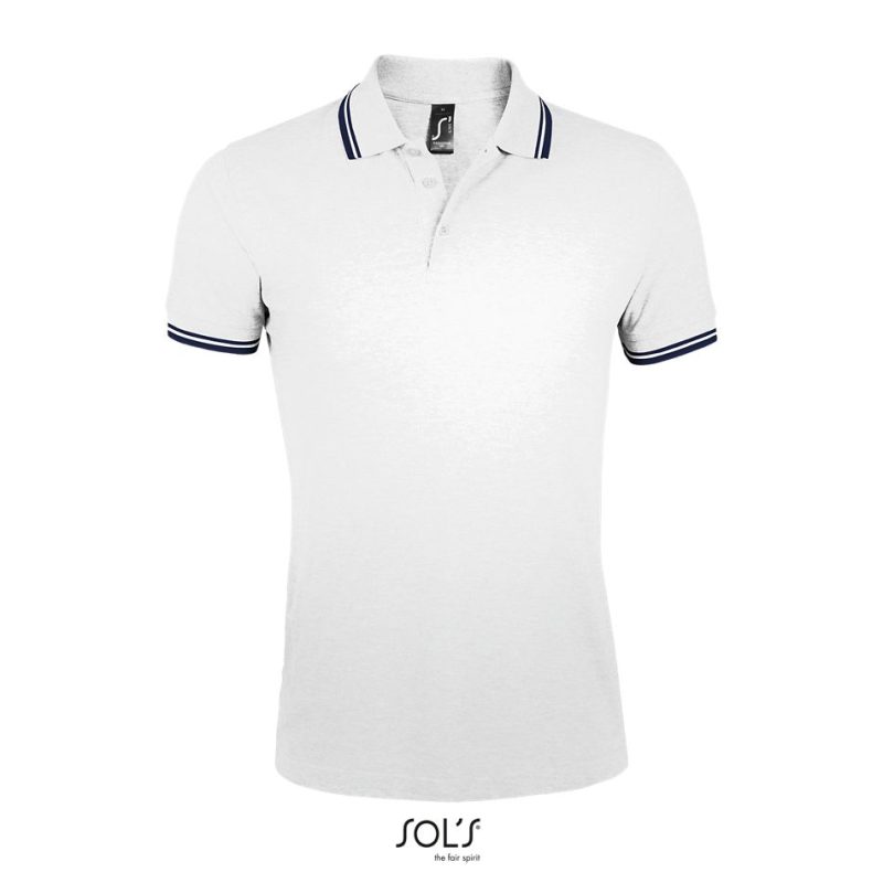 Polo Para Hombre Pasadena Men Sols - Blanco Azul Marino - Sols