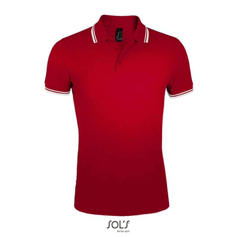 Polo Para Hombre Pasadena Men Sols - Rojo Blanco - Sols