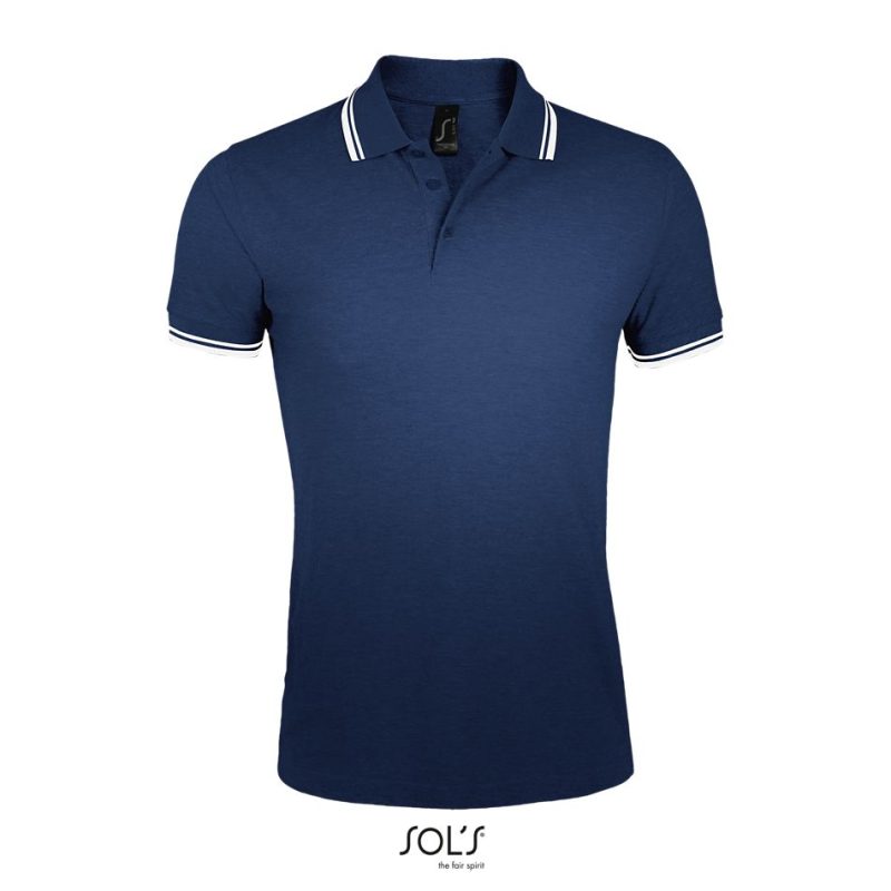 Polo Para Hombre Pasadena Men Sols - French Marino Blanco - Sols