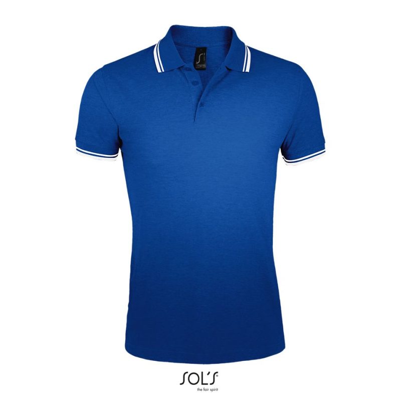 Polo Para Hombre Pasadena Men Sols - Azul Royal Blanco - Sols