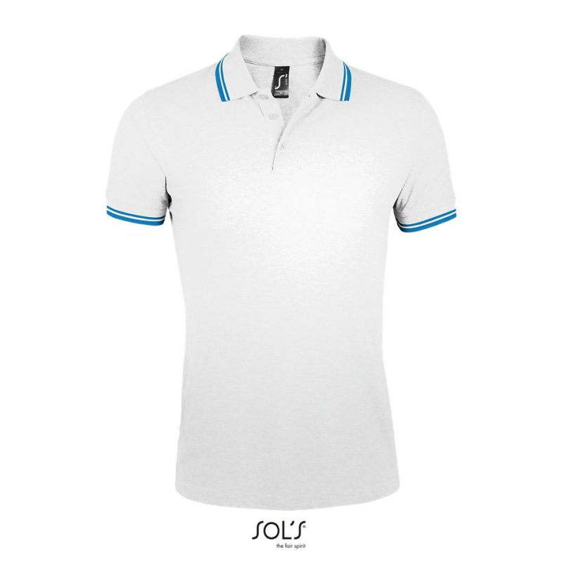 Polo Para Hombre Pasadena Men Sols - Blanco Aqua - Sols