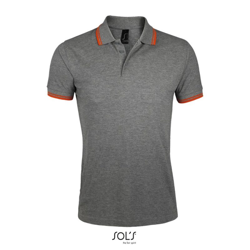 Polo Para Hombre Pasadena Men Sols - Gris Mezcla Naranja - Sols