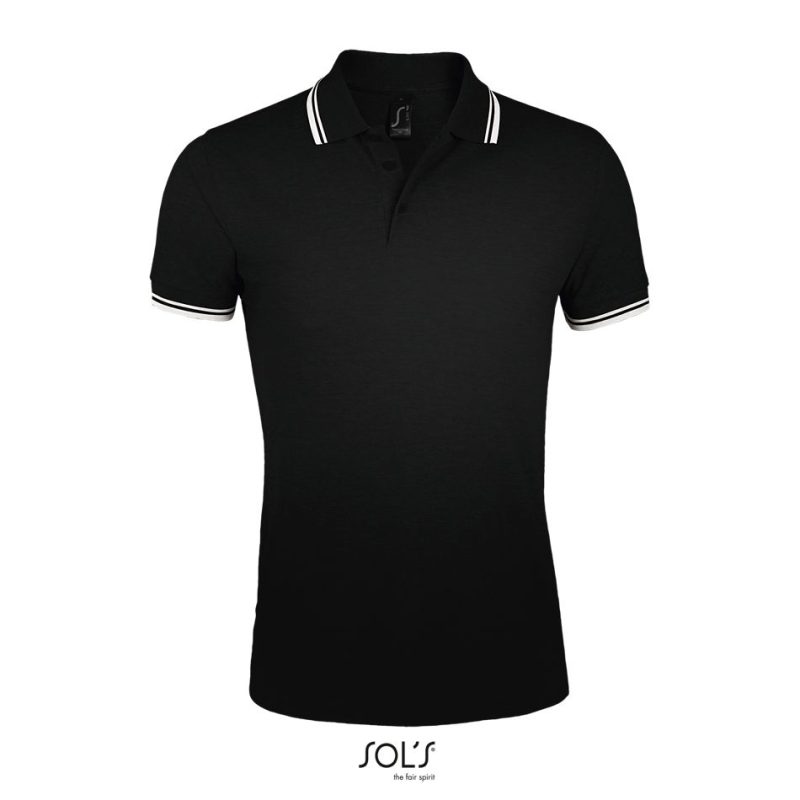 Polo Para Hombre Pasadena Men Sols - Negro Blanco - Sols