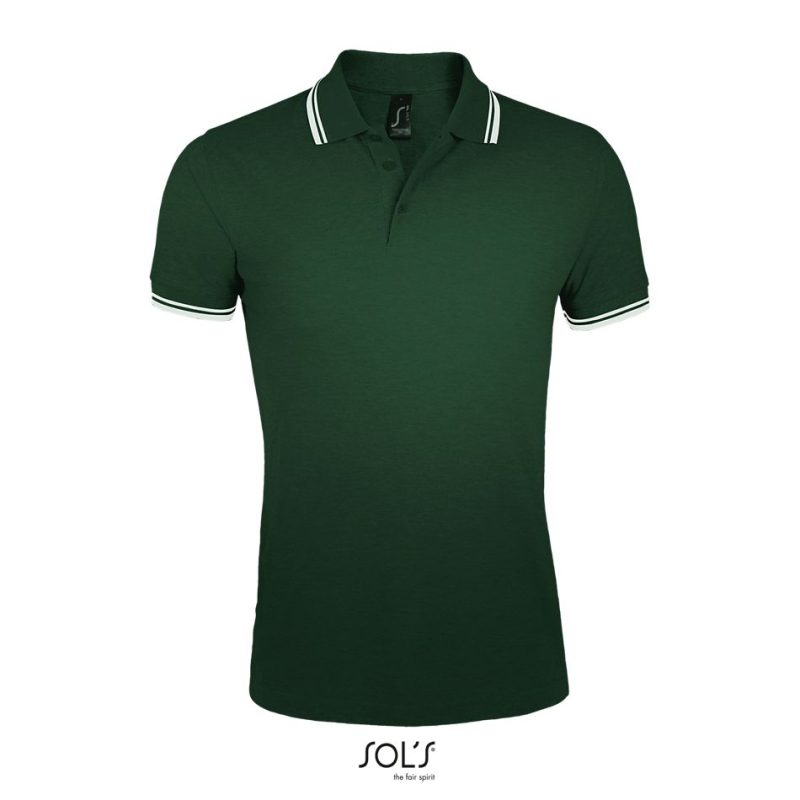 Polo Para Hombre Pasadena Men Sols - Verde Bosque Blanco - Sols