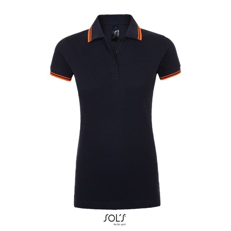 Polo Para Mujer Pasadena Women Sols - French Marino Naranja Fluor - Sols