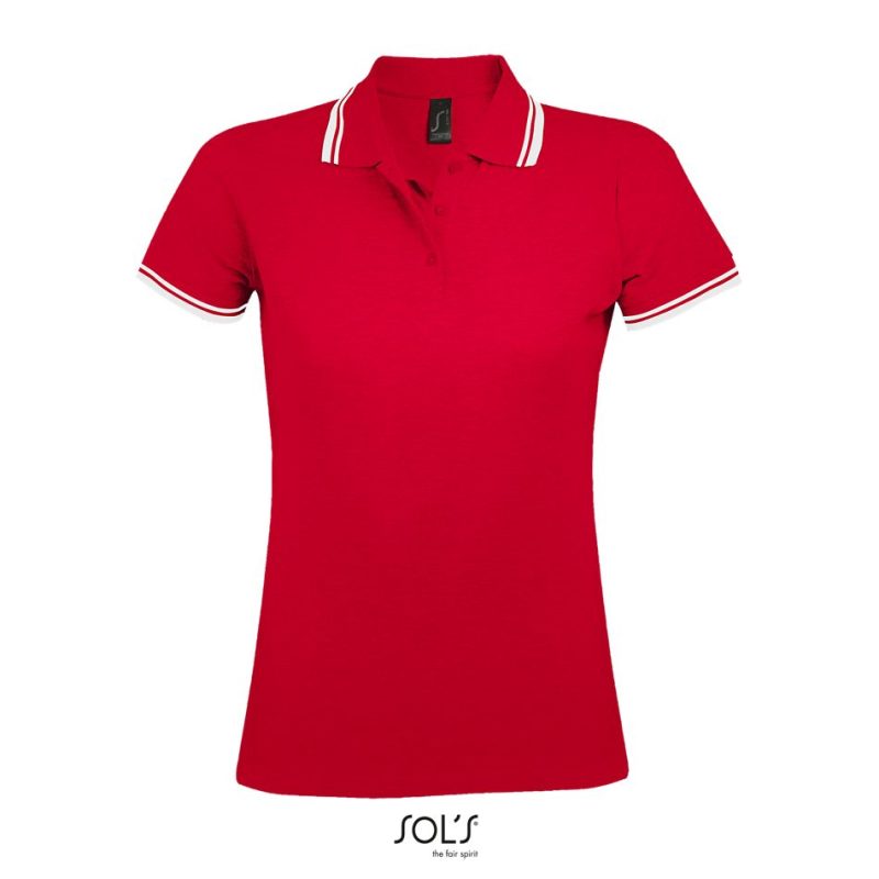 Polo Para Mujer Pasadena Women Sols - Rojo Blanco - Sols