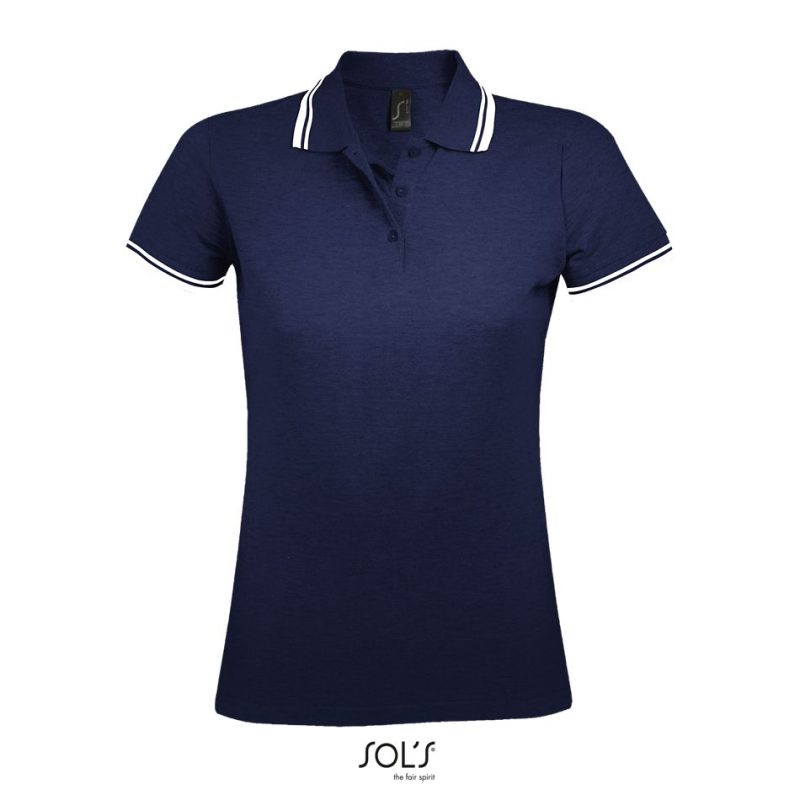 Polo Para Mujer Pasadena Women Sols - French Marino Blanco - Sols
