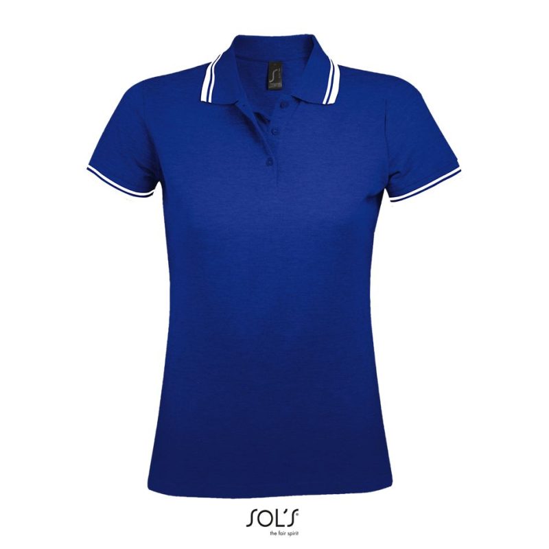 Polo Para Mujer Pasadena Women Sols - Azul Royal Blanco - Sols