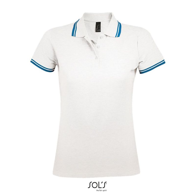 Polo Para Mujer Pasadena Women Sols - Blanco Aqua - Sols