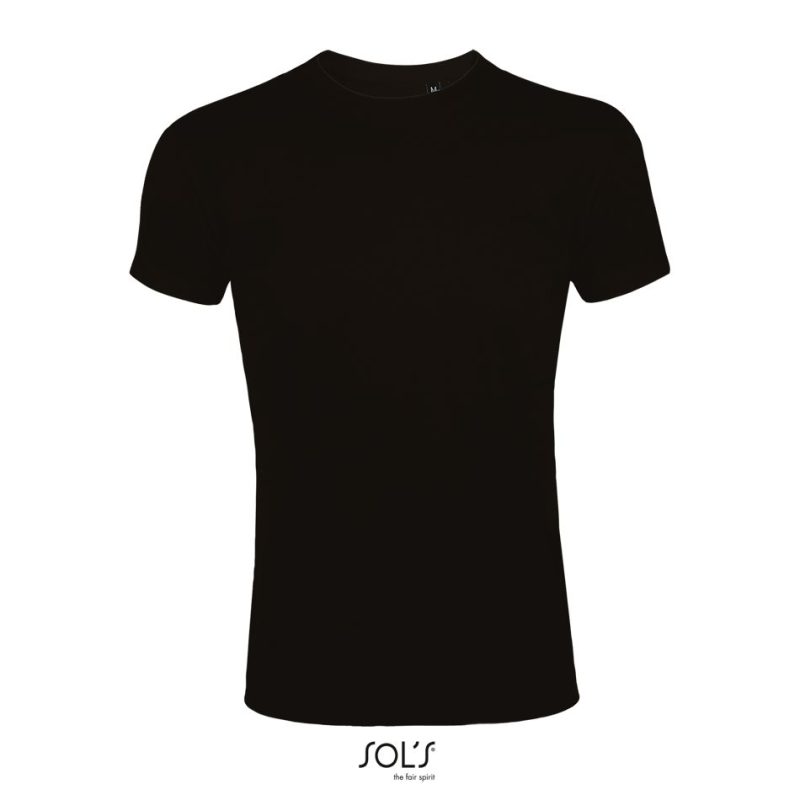 Camiseta Ajustada Hombre Cuello Redondo Imperial Fit Sols - Negro Profundo - Sols