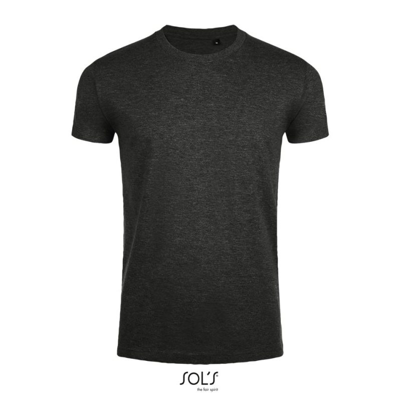 Camiseta Ajustada Hombre Cuello Redondo Imperial Fit Sols - Antracita Mezcla - Sols