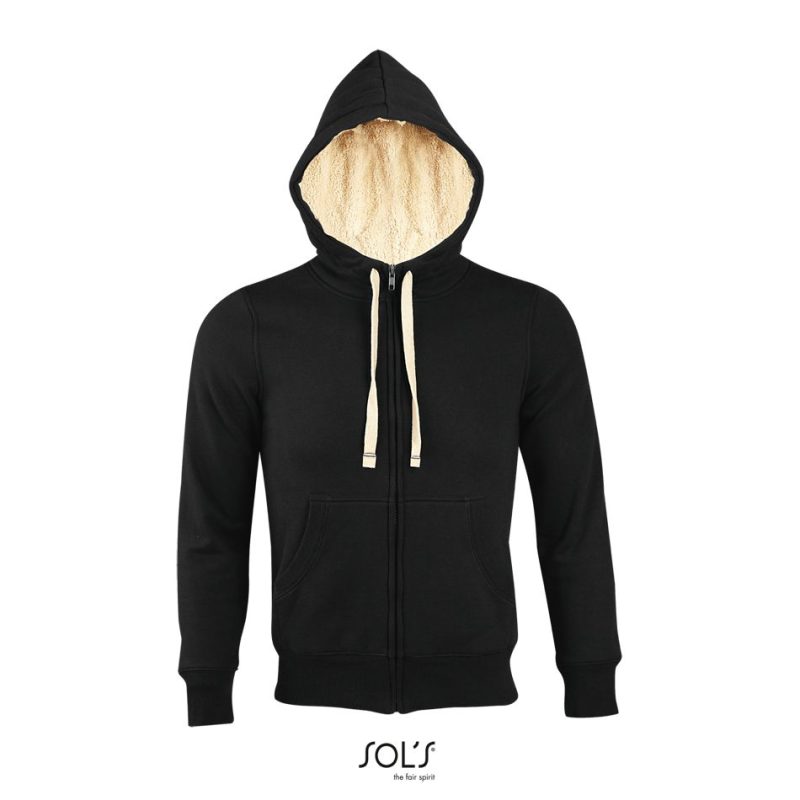 Sudadera Unisex Con Cremallera Estilo "Sherpa" Sherpa Sols - Negro - Sols