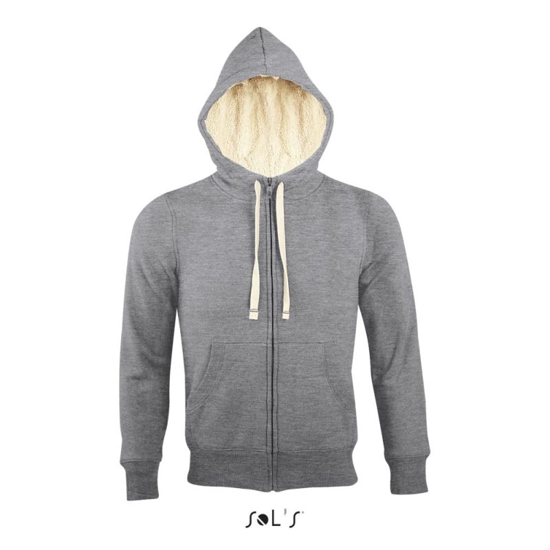Sudadera Unisex Con Cremallera Estilo "Sherpa" Sherpa Sols - Gris Mezcla - Sols