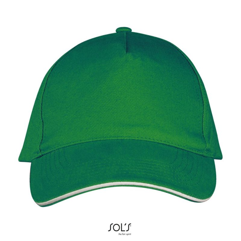 Gorra 5 Paneles Long Beach Sols - Verde Pradera Blanco - Sols
