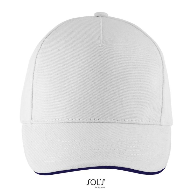 Gorra 5 Paneles Long Beach Sols - Blanco French Marino - Sols