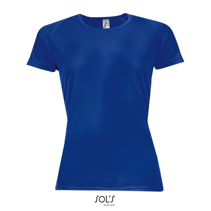Camiseta De Mujer Mangas Raglán Sporty Women Sols - Azul Royal - Sols